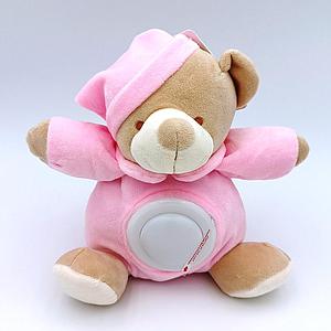 Peluche ours rose avec veilleuse LED