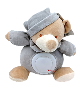 Peluche ours gris avec veilleuse LED