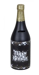 Spardose "Happy Birthday" aus Keramikflasche