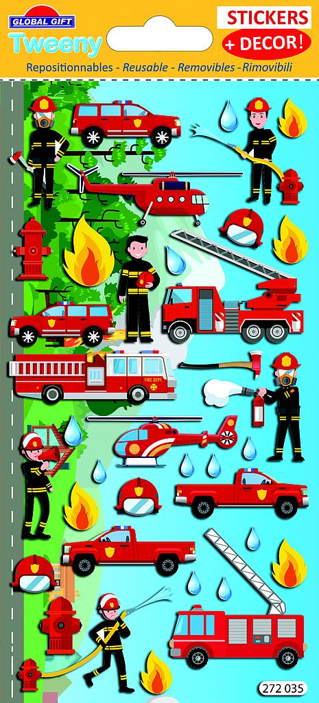 Autocollants + décor pompiers
