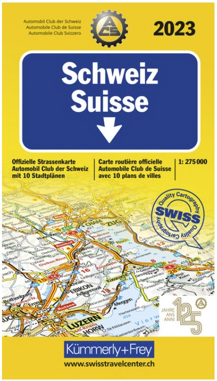 Carte routière ACS 1:275'000 Suisse 2023
