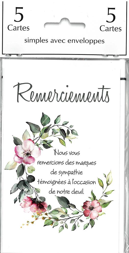 Pack de 5 c. simples Remerciement Condo