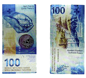 Magnet 100-Franken-Banknote