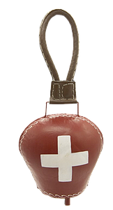Cloche rouge 28cm "croix suisse"