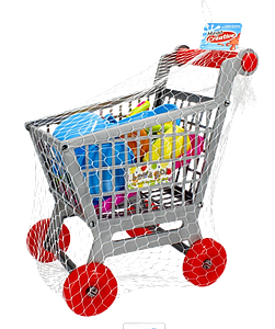 Chariot de supermarché avec accessoires