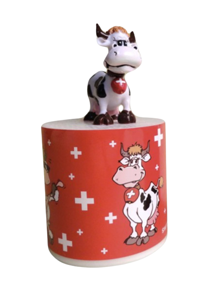 Boîte-bruitage rouge avec voix de vache+vache 