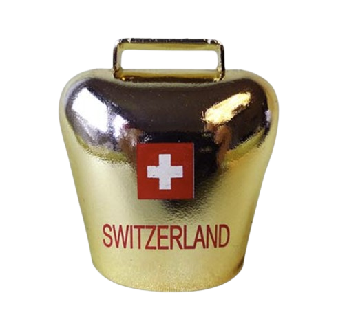 Aimant cloche laiton "croix suisse"