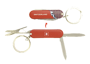Schlüsselanhänger Messer Schokolade "Switzerland"