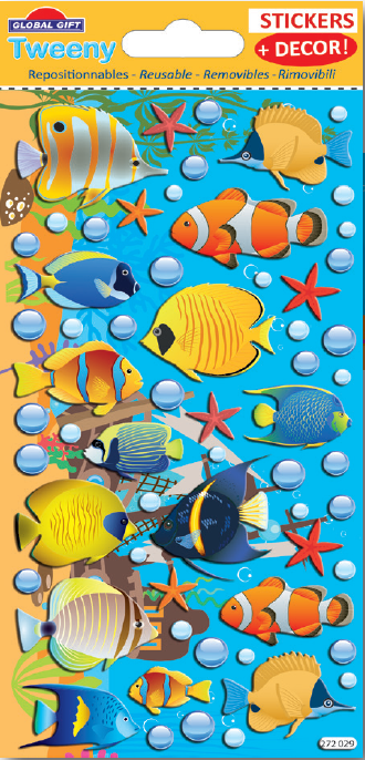 Autocollants + décor aquarium