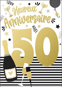 Carte A4 Anniversaire 50 ans