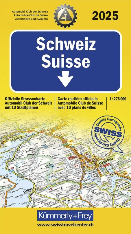 Carte routière ACS 1:275'000 Suisse 2025