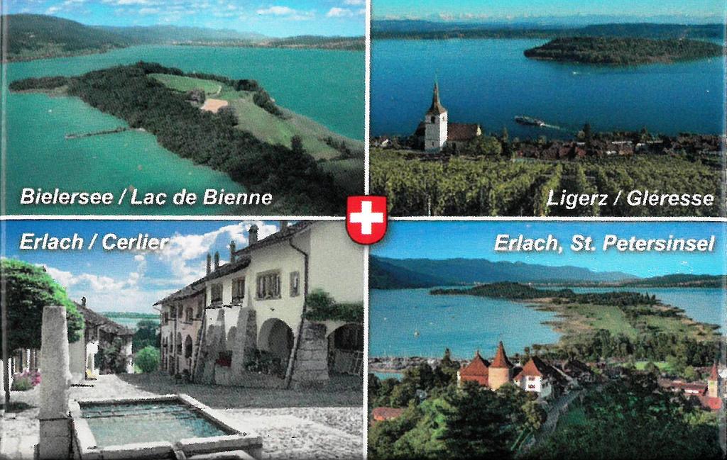 Aimant en plexi Erlach, île St-Pierre, Ligerz, Lac de Bienne
