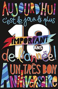Carte Anniv. 18 ans