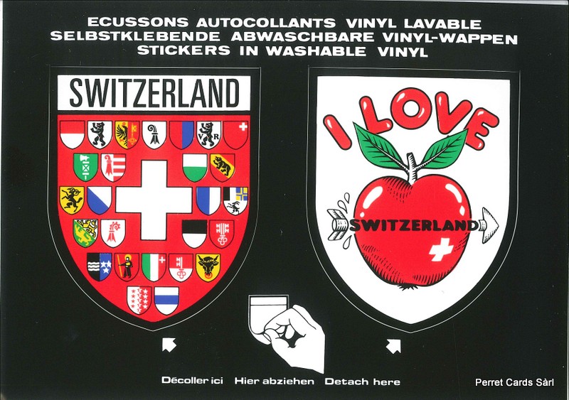 Postcards SK 203 Stickers 'I love Switzerland'