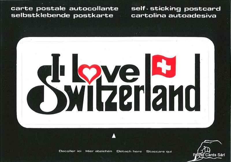 Postcards SK 241 Stickers 'I love Switzerland'