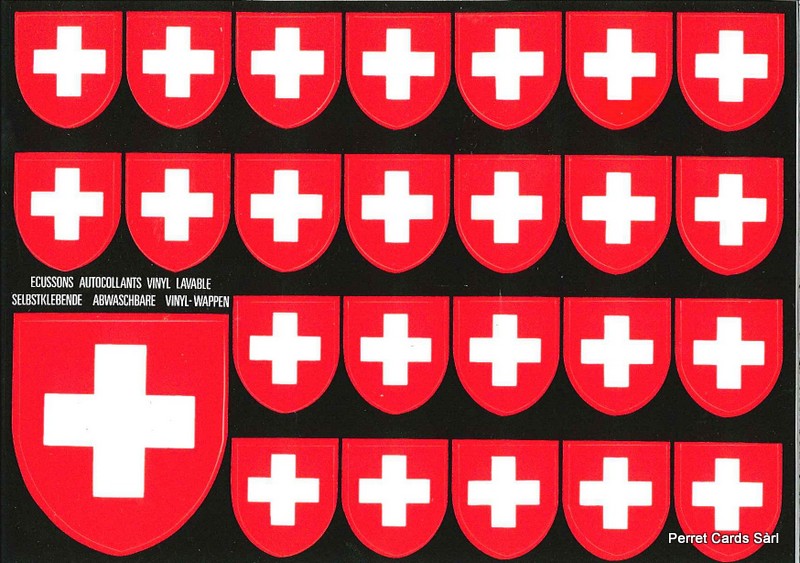 Postcards SK 244 Stickers Croix suisse