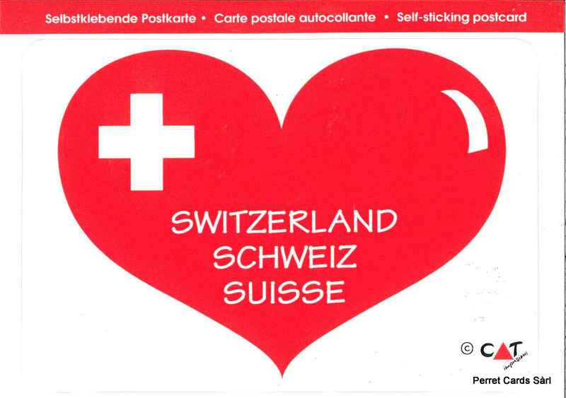 Postcards SK 440 Stickers Herz 'Switzerland, Schweiz, Suisse'
