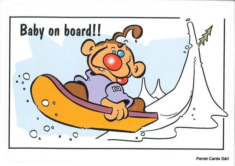 Postcards SK 493 Stickers Baby on board