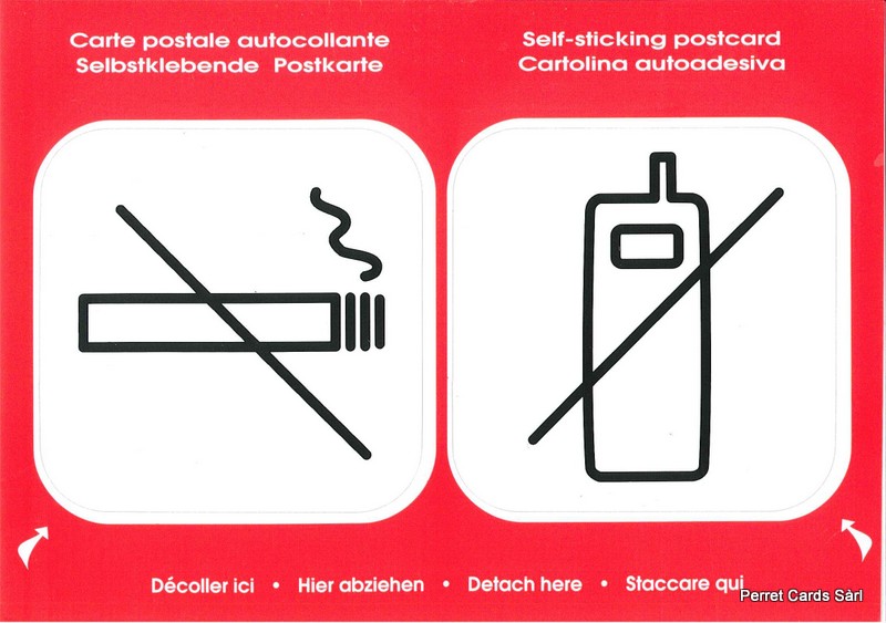 Postcards SK 516 Stickers Fumer et téléphones interdits
