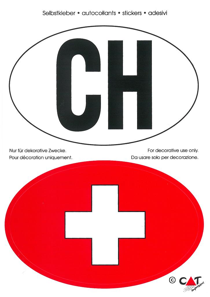 Postcards SK 521 Stickers CH + croix suisse