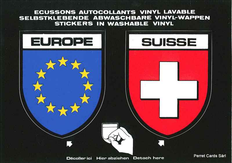 Postcards SK 206 Stickers EUROPE + SUISSE