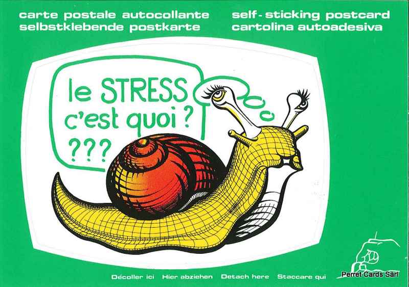 Postcards SK 215 Stickers 'Le stress, c'est quoi ?'