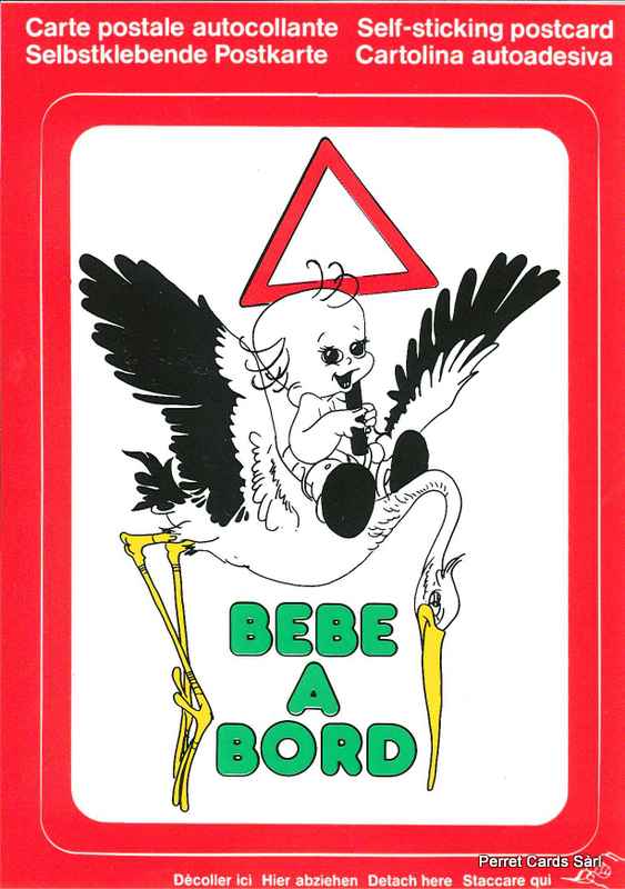 Postcards SK 293 Stickers 'BEBE A BORD'