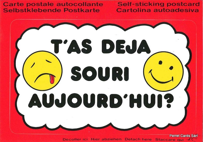 Postcards SK 312 Stickers 'T'as déjà souri aujourd'hui ?'