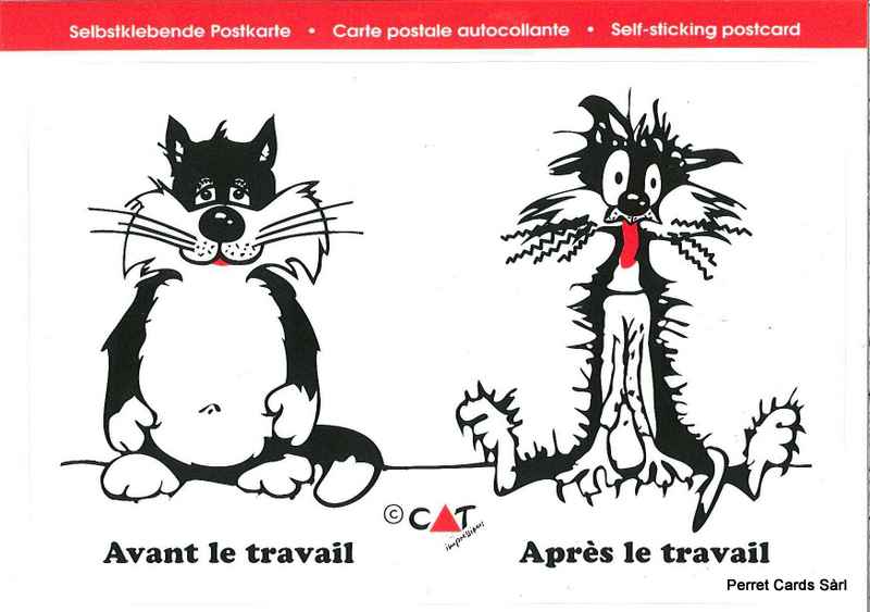 Postcards SK 425 Stickers 'Avant le travail - Après le travail'