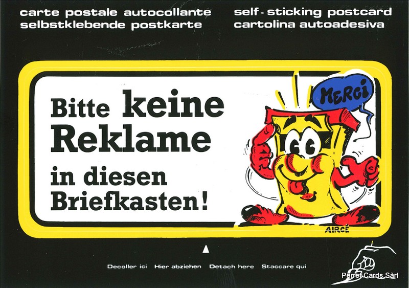 Postcards SK 272 Stickers Bitte keine Reklame!