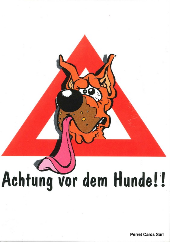 Postcards SK 499 Stickers Achtung vor dem Hunde!!