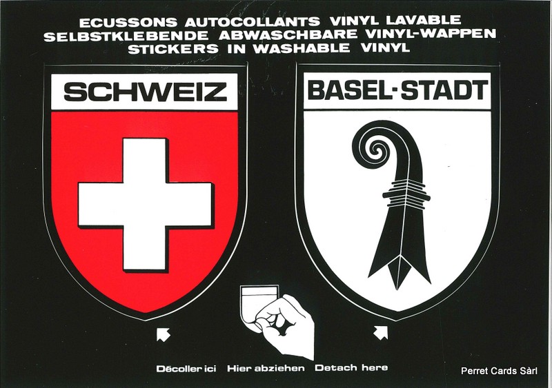 Postcards SK 322 Stickers Schweiz + Basel-Stadt