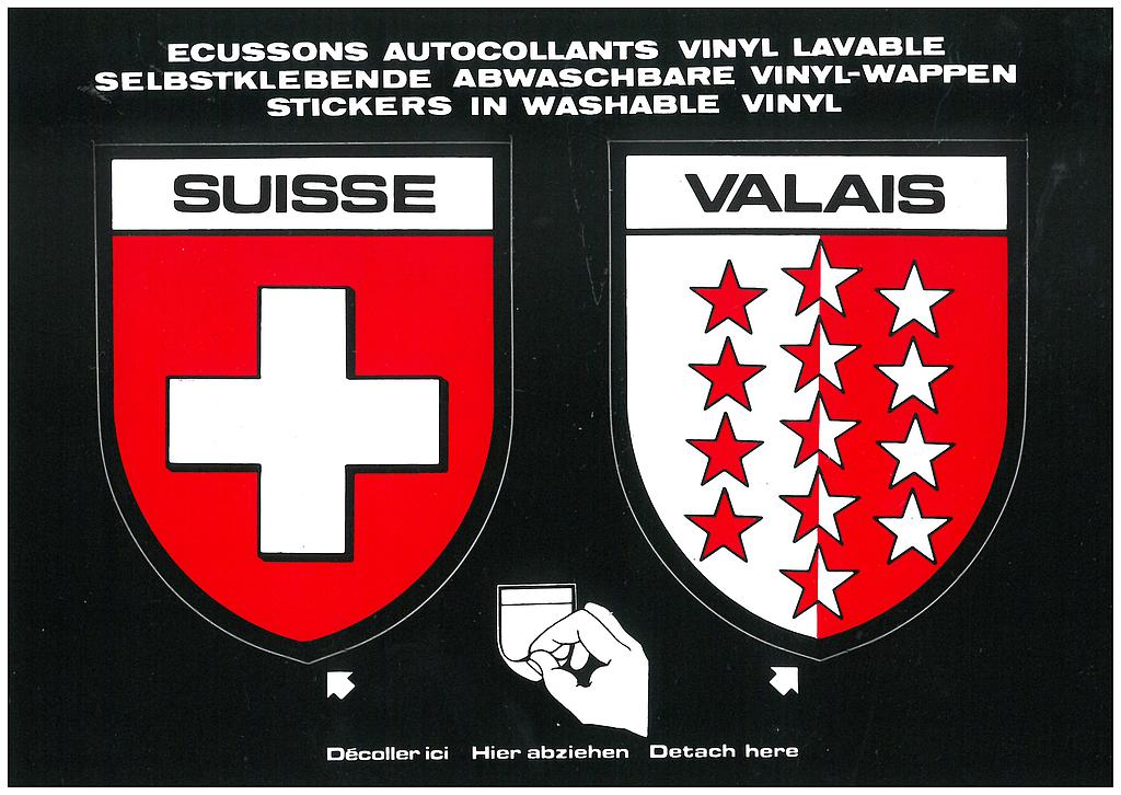 Postcards SK 367 Stickers SUISSE + VALAIS