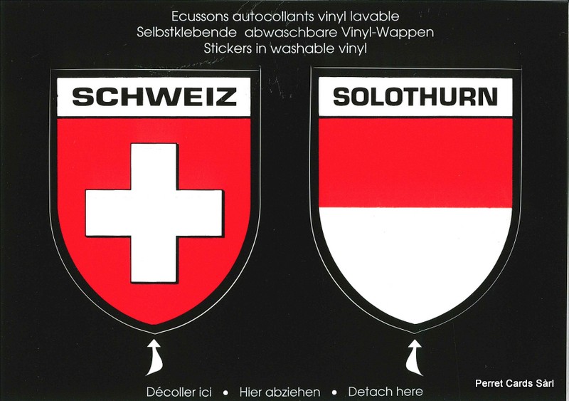 Postcards SK 392 Stickers SCHWEIZ + SOLOTHURN
