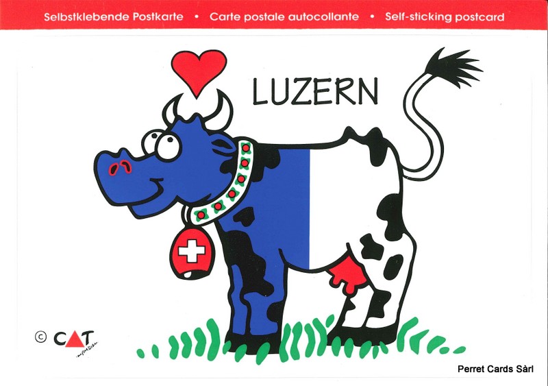 Postcards SK 443 Stickers LUZERN (vache)