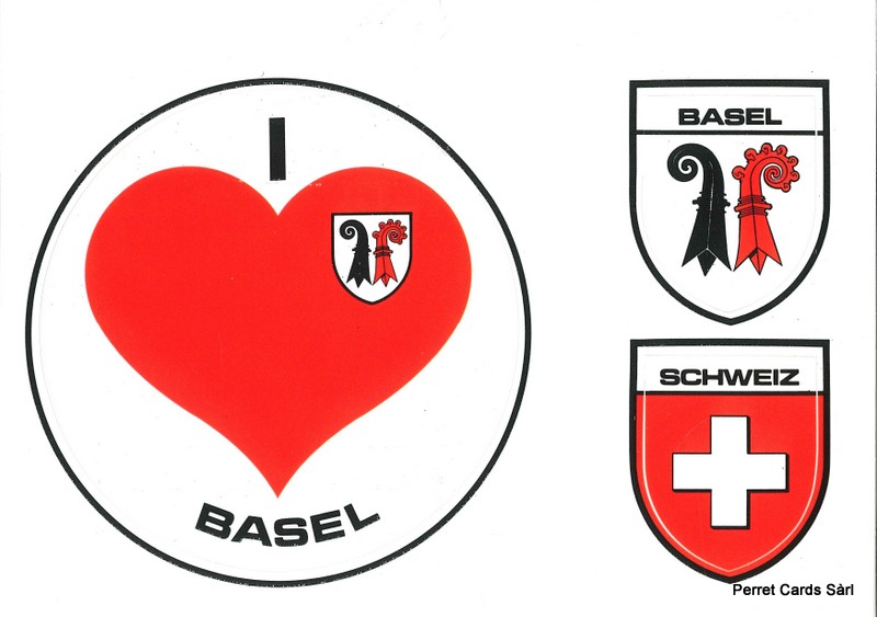 Postcards SK 512 Stickers I love BASEL