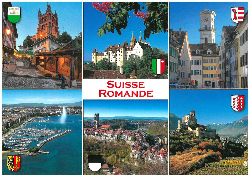 Postcards 22037 Romandie (Delémont, Lausanne, Sion, FR, GE, NE)