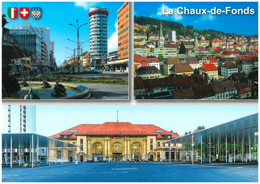 Postcards 28867 La Chaux-de-Fonds (centre, vue générale, gare)