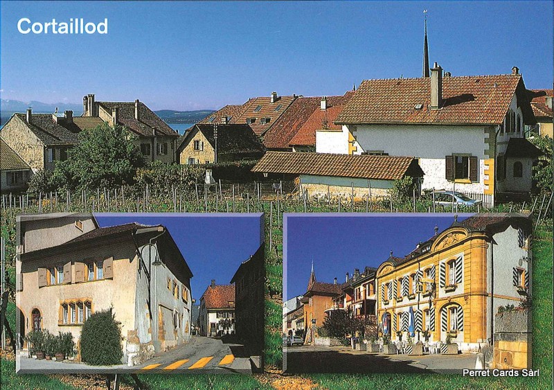 Postcards 23639 Cortaillod avec l'Hôtel de Commune