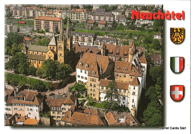 Postcards 19823 Neuchâtel, Le château et la Collégiale