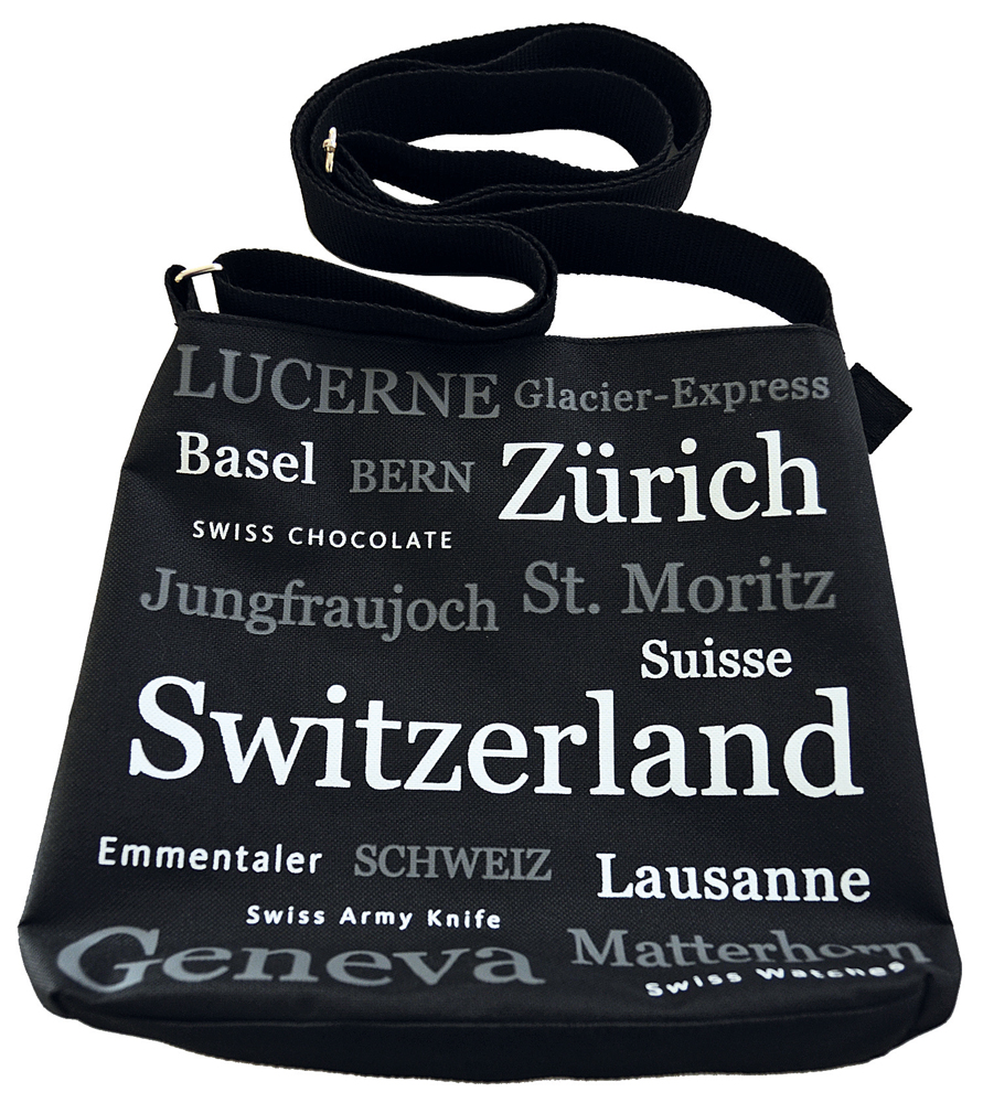 Umhängetasche Polyester 30cm schwarz