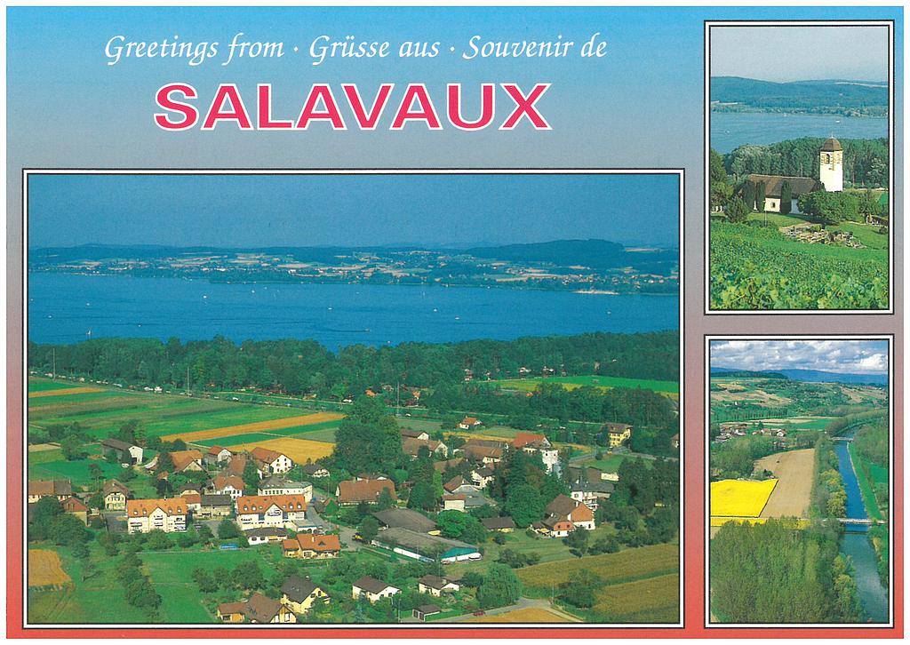 Postcards 09203 Salavaux, temple de Bellerive, lac de Morat
