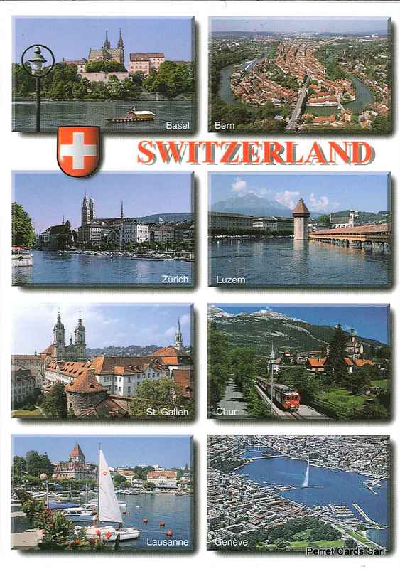Postcards 13523 Switzerland, Schwweizer Städte
