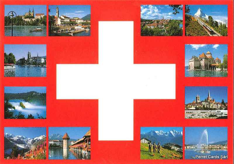 Postcards 22803 schweizer kreuz mit Fotos