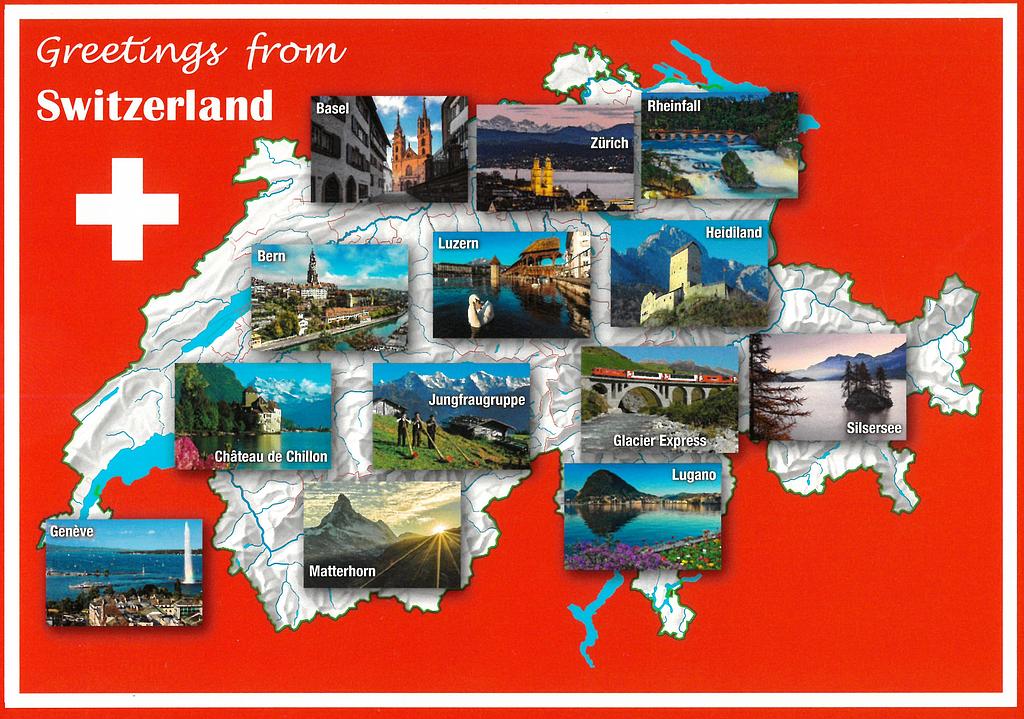 Postcards 23846 "Greetings from Switzerland"