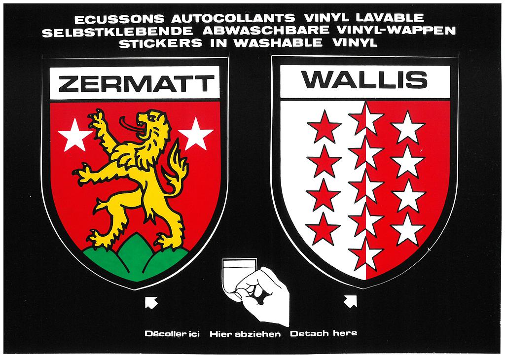 Postcards SK 226 Stickers Zermatt + Wallis