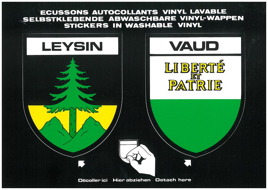 Postcards SK 221 Stickers LEYSIN + Vaud