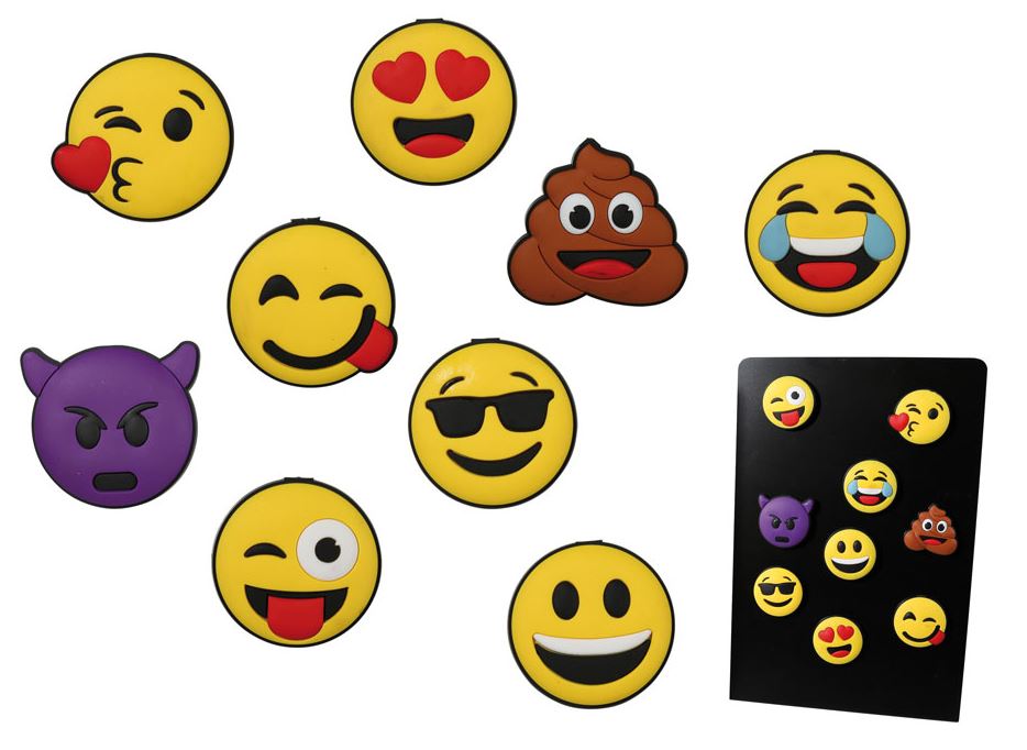 Aimants "Emojis", 9 sujets à Fr.3.90/pce