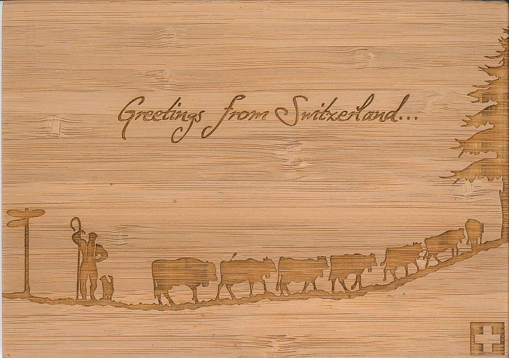 Postcards Bamboo "Greetings from Switzerland..."