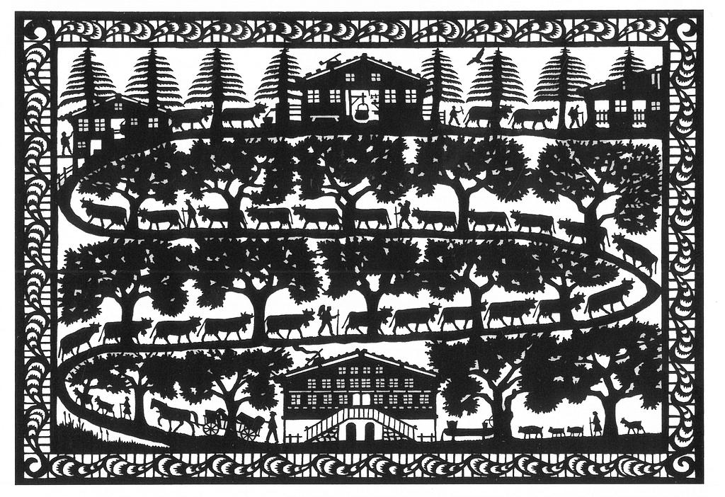 Postcards 10027 "Poya" découpage noir/blanc